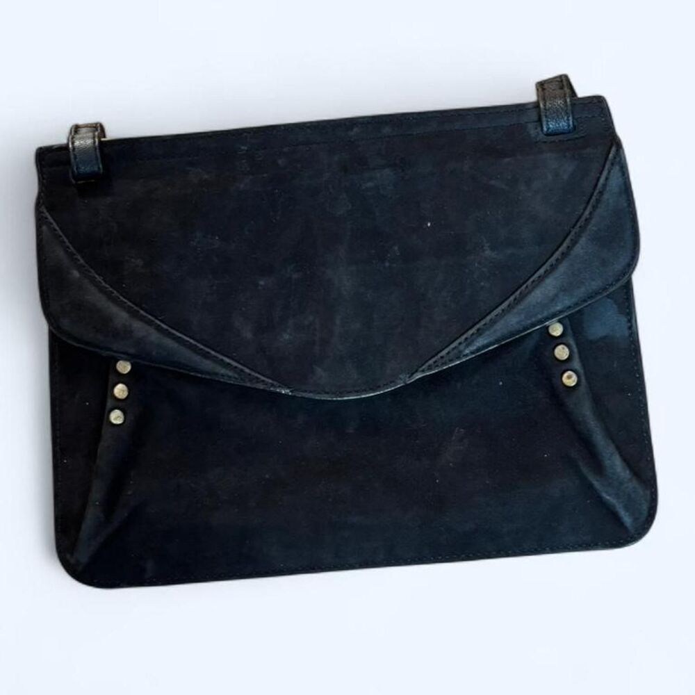 Vintage Becksondergaard Women's Black Suede Crossbody Bag